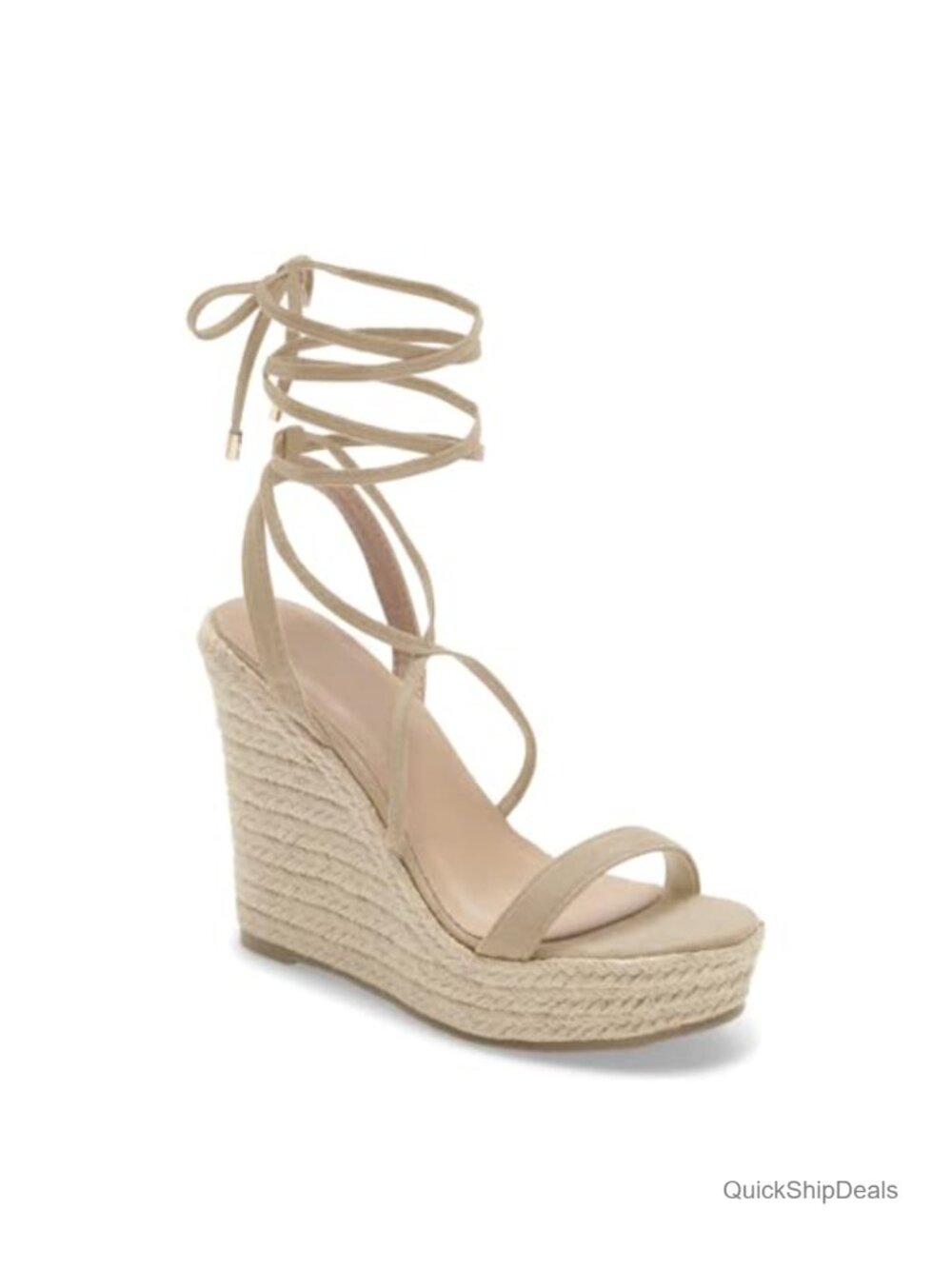 Espadrille Wedge Sandals Lace Up Platform Ankle Cross Strap Slingback - Picture 1 of 6
